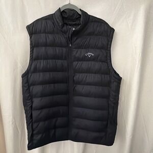 Callaway Black Puffer Vest Men's XXL Lightweight Golf Full Zip